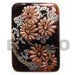 native fashion jewelry native necklace Rectangular 40mm Black Tab Hand Painted Embossed Pendant Hand Painted Embossed Pendant