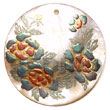 Native Round 40mm Hammershell W/ Hand Painted Embossed Pendant Hand Painted Embossed Pendant