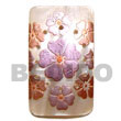 Native Rectangular 40mm Hammershell W/ Hand Painted Embossed Pendant Hand Painted Embossed Pendant