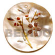 Native Round 40mm Hammershell W/ Hand Painted Embossed Pendant Hand Painted Embossed Pendant