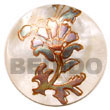 Native Round 40mm Hammershell W/ Hand Painted Embossed Pendant Hand Painted Embossed Pendant