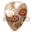 Inverted Teardrop 45mm Hammershell Hand Painted Embossed Pendant