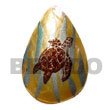 Teardrop 45mm MOP W/ Hand Painted Embossed Pendant