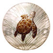 Round 40mm Hammershell W/ Hand Painted Embossed Pendant