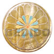 Round 40mm MOP W/ Hand Painted Embossed Pendant