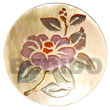 Round 40mm MOP W/ Hand Painted Embossed Pendant