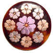Round 40mm Black Tab Hand Painted Embossed Pendant