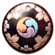 Round 40mm Black Tab Hand Painted Embossed Pendant