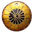 Round 40mm Black Tab Hand Painted Embossed Pendant