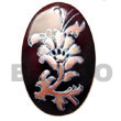 Oblong Black Tab 40mm Hand Painted Embossed Pendant