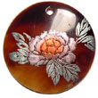 Round 40mm Black Tab Hand Painted Embossed Pendant