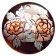 Round 40mm Black Tab Hand Painted Embossed Pendant