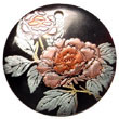 Round 40mm Black Tab Hand Painted Embossed Pendant