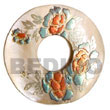 Round 50mm Hammershell Donut Hand Painted Embossed Pendant