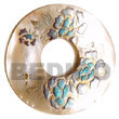 Round 50mm Hammershell Donut Hand Painted Embossed Pendant