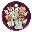 Native Round 40mm Hammershell Velvet Hand Painted Embossed Pendant Hand Painted Embossed Pendant
