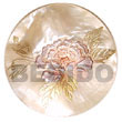 Native Round 40mm Hammershell W/ Hand Painted Embossed Pendant Hand Painted Embossed Pendant