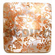 Native Square 50mm Hammershell W/ Hand Painted Embossed Pendant Hand Painted Embossed Pendant
