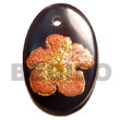 native fashion jewelry native necklace Oval 30mm Blacktab W/ Hand Painted Embossed Pendant Hand Painted Embossed Pendant
