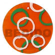 Round Orange 50mm Capiz Hand Painted Embossed Pendant