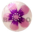 Round Natural 50mm Capiz Hand Painted Embossed Pendant
