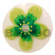Round Natural 50mm Capiz Hand Painted Embossed Pendant