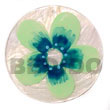 Round Natural 50mm Capiz Hand Painted Embossed Pendant