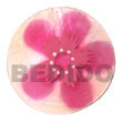 Round Natural 50mm Capiz Hand Painted Embossed Pendant
