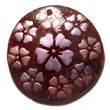 Round 50mm Coco Nat. Brown W/ Handpainted Design/embossed Penda