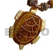 40mm Mop Turtle Carving W/ Skin Pendants