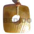Square Brownlip W/ Middle Big Round Hole 40x40mm Pendants
