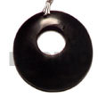 Round Black Horn W/ Hole 40mm Pendants