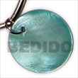 30mm Round Aqua Blue Hammershell Pendant Pendants