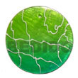 35mm Capiz Round Shell Green W/ Painting Pendants