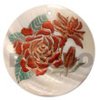 Round 50mm Kabibe Shell Hand Painted Embossed Pendant