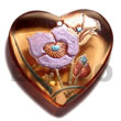 Heart 35mm Transparent Orange Resin W/ Handpainted Design - Flo