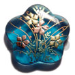 Scallop 40mm Transparent Blue Resin W/ Handpainted Design - Flo