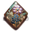 Diamond 40mm Transparent Brown Resin W/ Handpainted Design - Fl