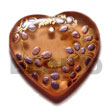Heart 35mm Transparent Brown Resin W/ Handpainted Design - Fern