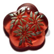 Scallop 35mm Transparent Red Resin W/ Handpainted Design - Flor