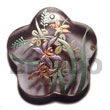 Scallop 35mm Transparent Violet Resin W/ Handpainted Design - F