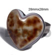 haute hippie ring adjustable metal heart embossed cowrie tiger s