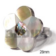 flower adjustable metal ring mop paua combi