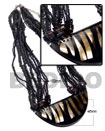 Choker / 8 Layers 2-3mm Black Coco Pklt/black Glass Beads, Blac