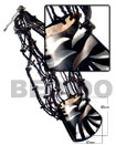 Choker / 5 Layers 2-3mm Black Coco Pklt/black Glass Beads, Blac