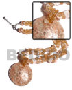 3 Layers Glass Beads/pink Rose W/ Round Shape Corals 45mm In Cl