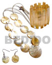 10 Pcs. 35mm Round Mop Shells & 1pc. 50mm Round Mop Shell Cente