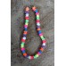 Neon Puka White Rose Shell Necklace Rainbow Color Square Cut