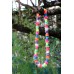 Neon Puka White Rose Shell Necklace Rainbow Color Square Cut